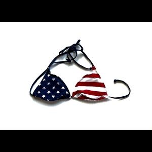 Red White & Blue Bikini Top